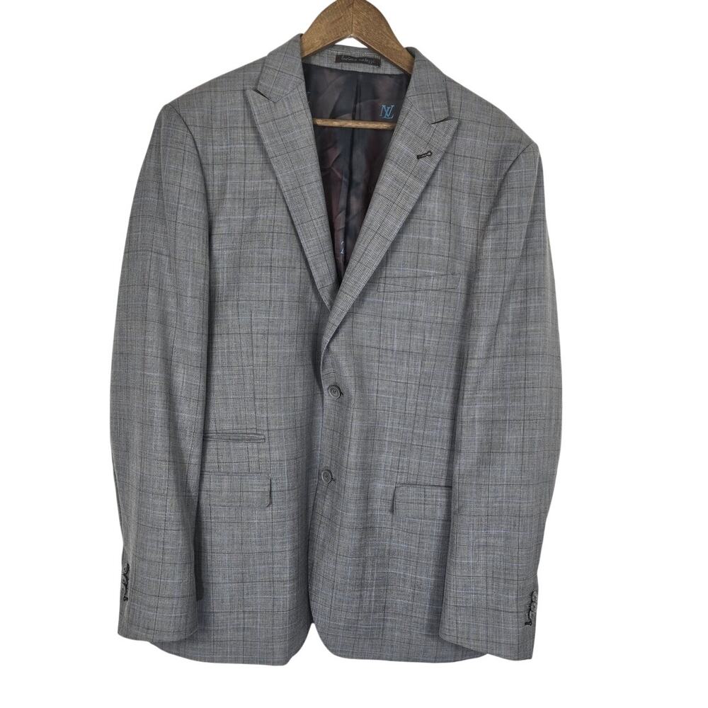 Luciana Natazzi High Quality Fabric Gray Lined Men's Business Suit Blazer 46L